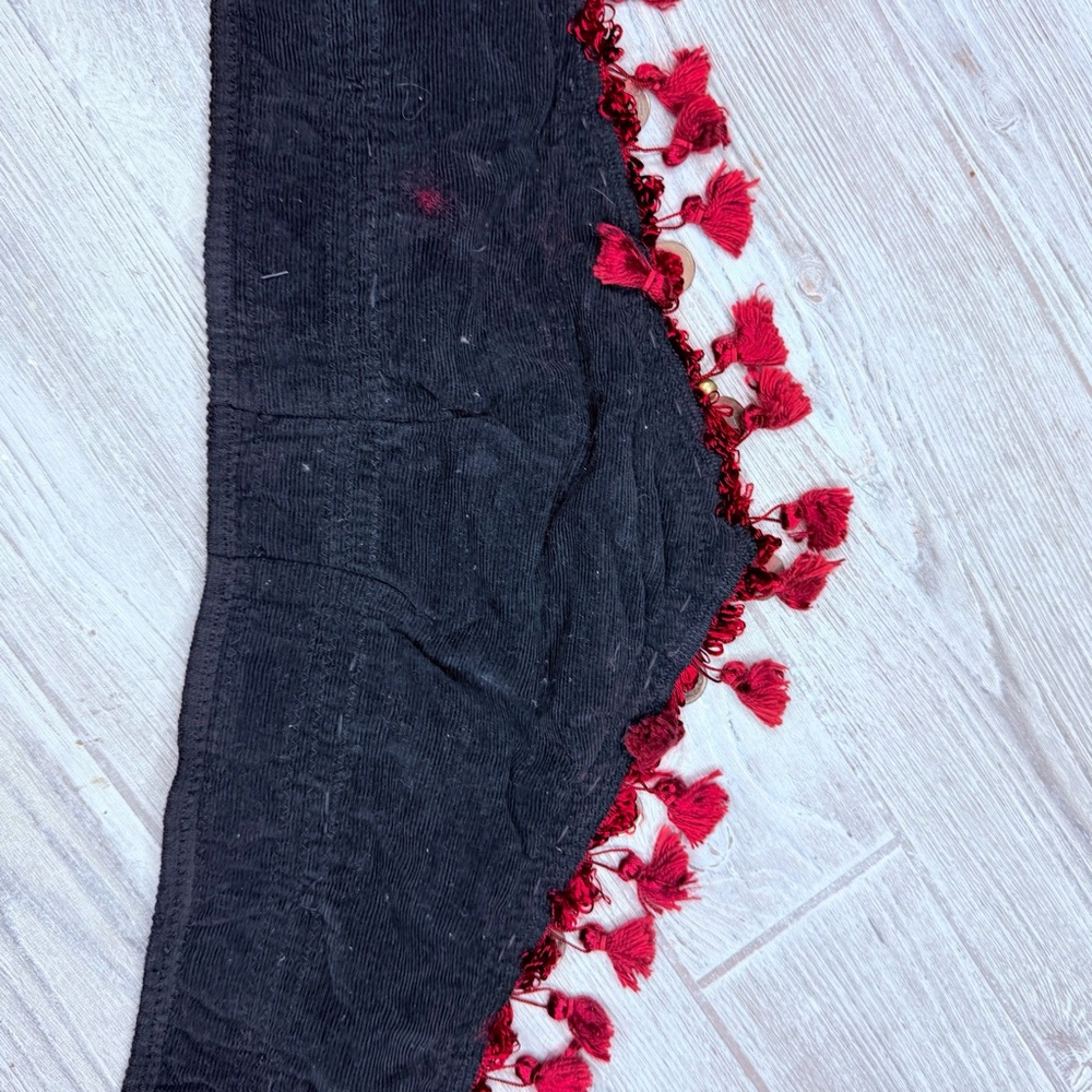 Vintage handmade beaded coin belly dancing hip belt side sash medium costume - Picture 10 of 11